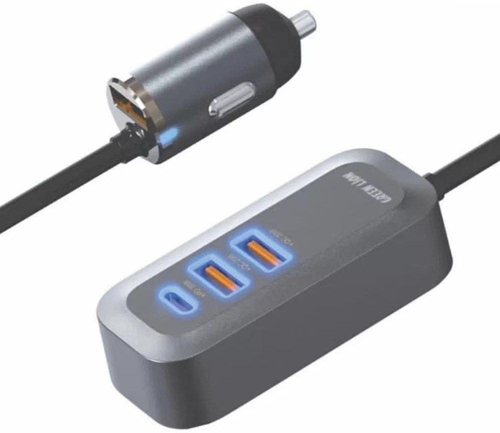 Green Lion Triple QC & PD 100W Car Charger Black