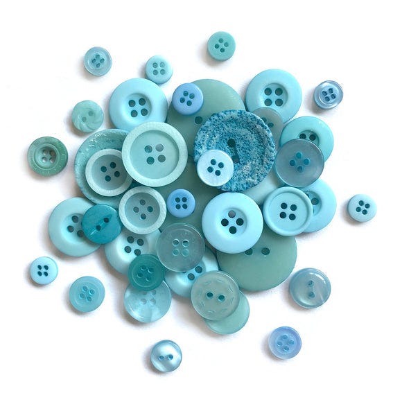 Buttons Craft 3x0.5cm Light Blue