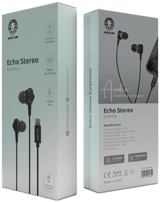 Green Lion Echo Stereo Earphones Black