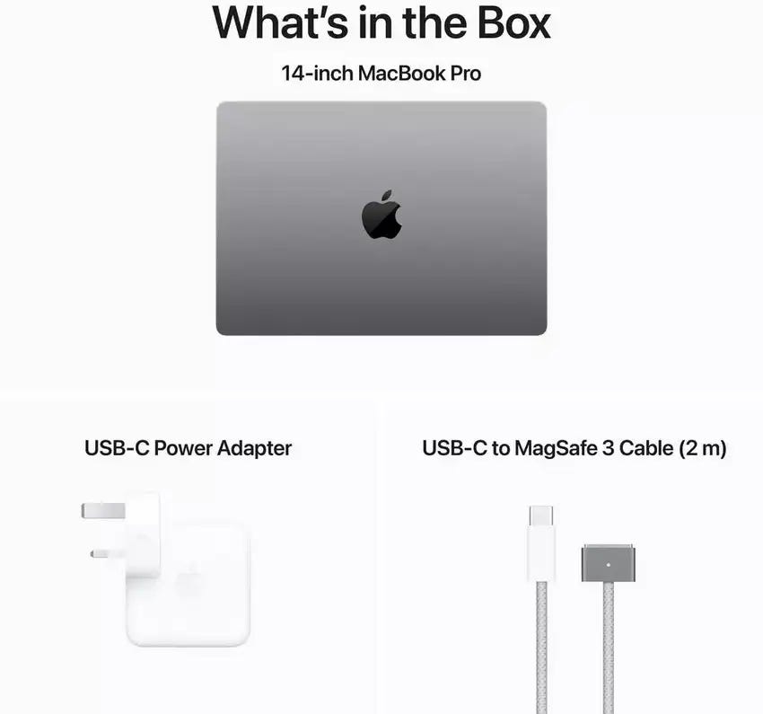 Apple MacBook Pro 14" M3 chip with 8 core CPU and 10 core GPU, 512GB SSD KB- ENG/ARB - Space Grey