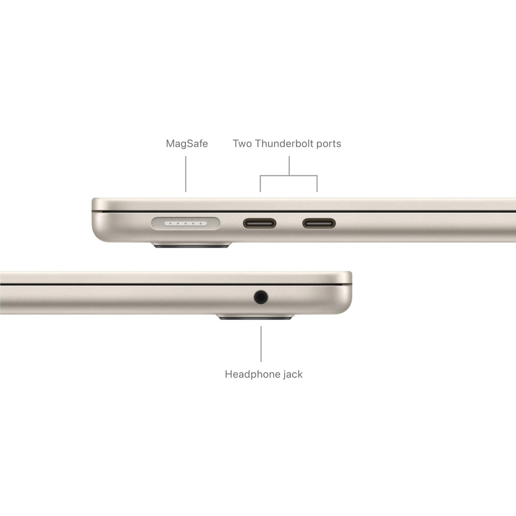 Apple MacBook Air 13" M3 chip with 8-core CPU and 10-core GPU, 16GB, 512GB SSD KB- ENG/ARB - Starlight