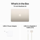 Apple MacBook Air 13" M3 chip with 8-core CPU and 10-core GPU, 16GB, 512GB SSD KB- ENG/ARB - Starlight