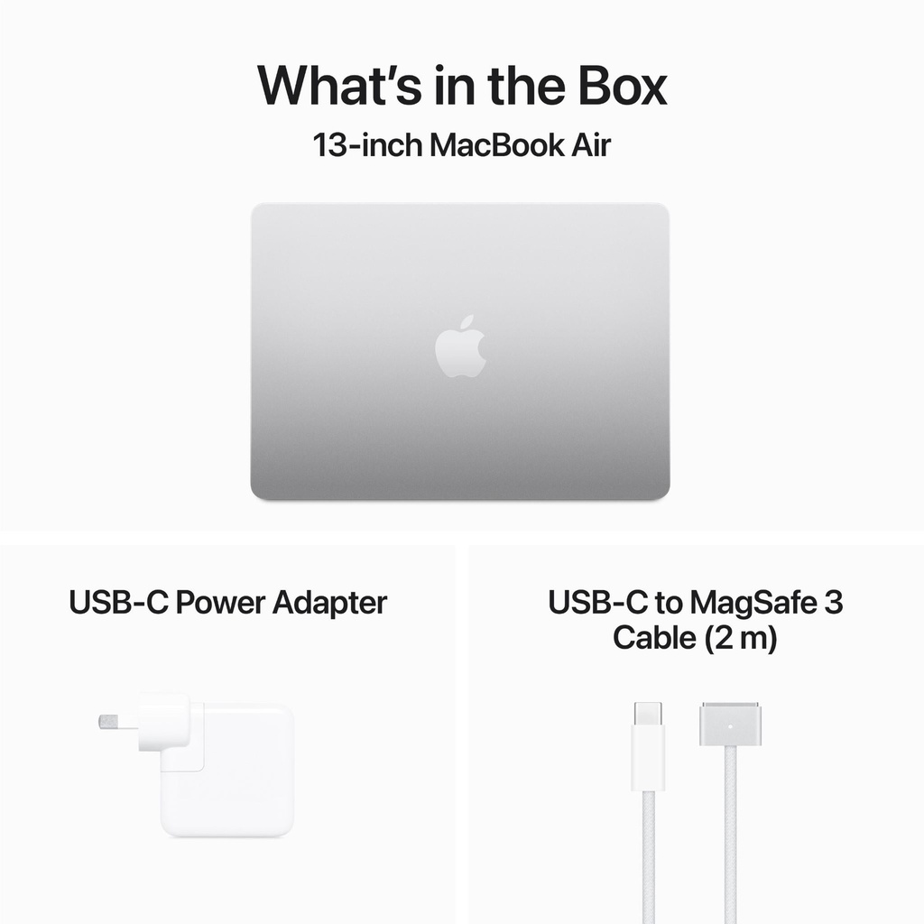 Apple MacBook Air 13" M3 chip with 8-core CPU and 10-core GPU, 8GB, 512GB SSD KB- ENG/ARB- Silver