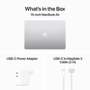 Apple  MacBook Air 15-inch M3 chip with 8-core CPU and 10-core GPU, 8GB, 512GB SSD - Silver Consmt 