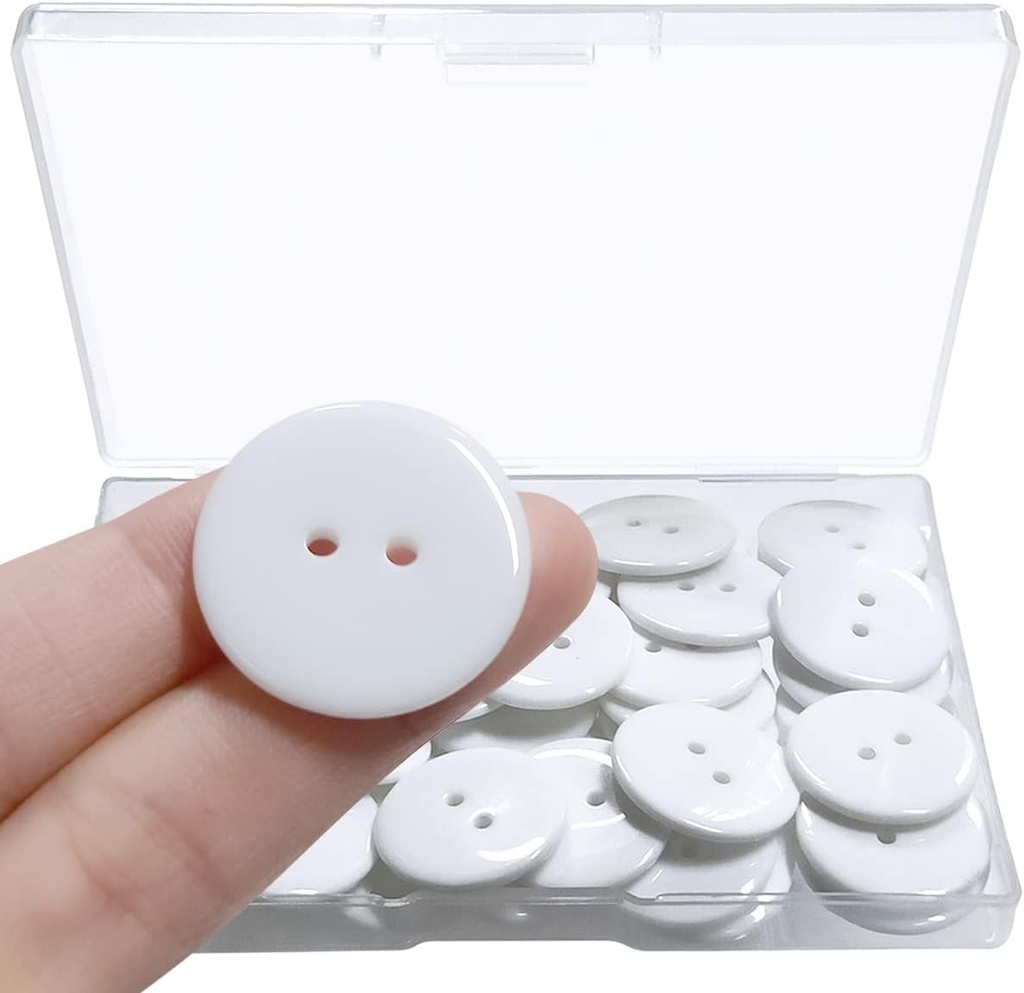 Buttons Craft 3x0.5cm White