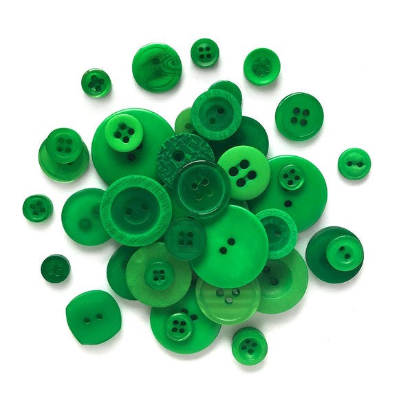 Buttons Craft 3x0.5cm Green