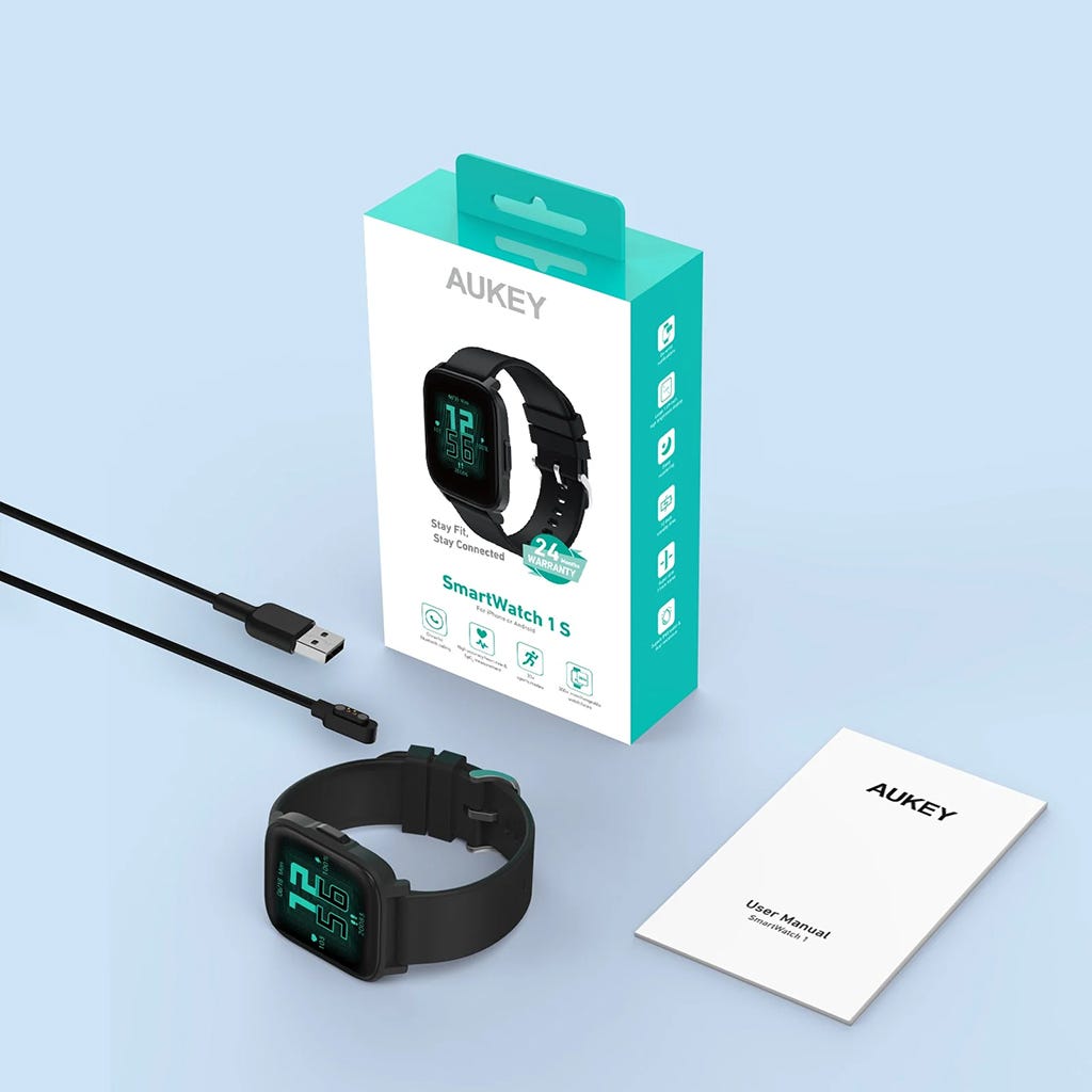 AUKEY SW-1S-BK Black Smartwatch 1L With Calling Function