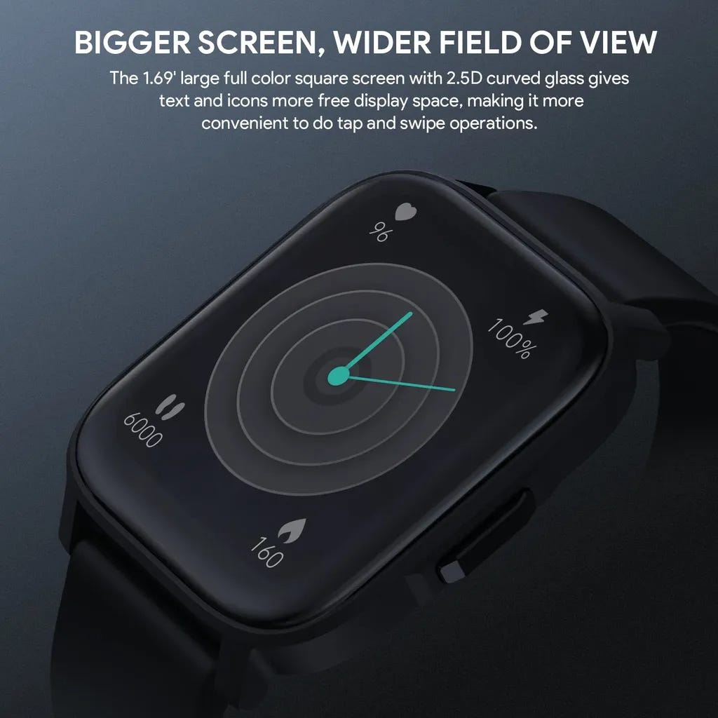 AUKEY SW-1S-BK Black Smartwatch 1L With Calling Function