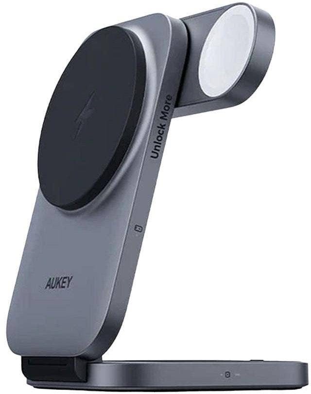 AUKEY LC-MC312-GY Gray Foldable 3-in-1 Magnetic Wireless Charger