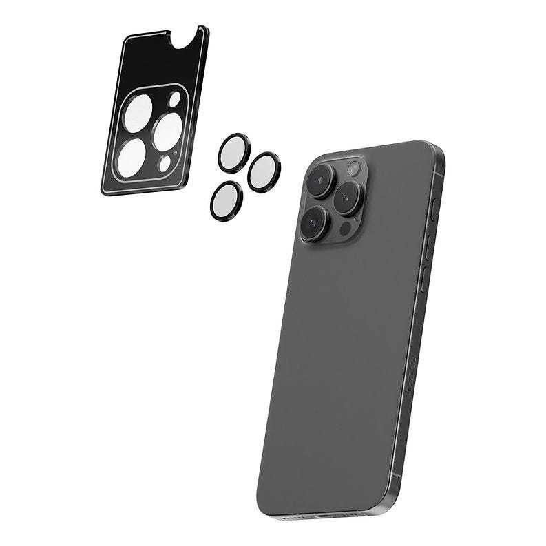 HYPHEN Camera Lens Protector- Black - iPhone 16 Pro/Pro Max with Self Installation Board"