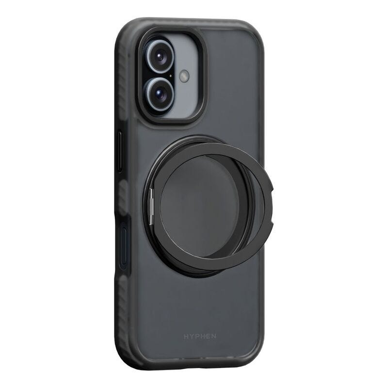 HYPHEN AXEL Shockproof MagSafe Case with Rotating Ring Stand - iPhone 16 Plus - 6.7 with Lanyard St