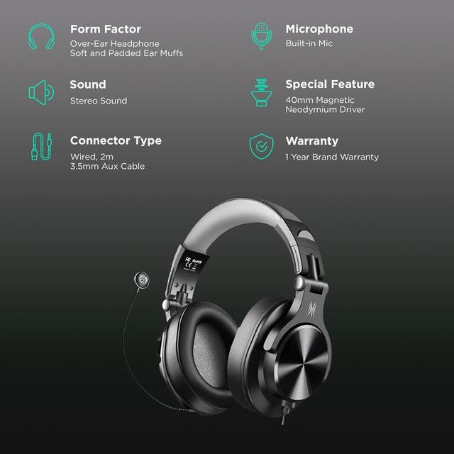 OneOdio A71D Wired Gaming Headphones Black