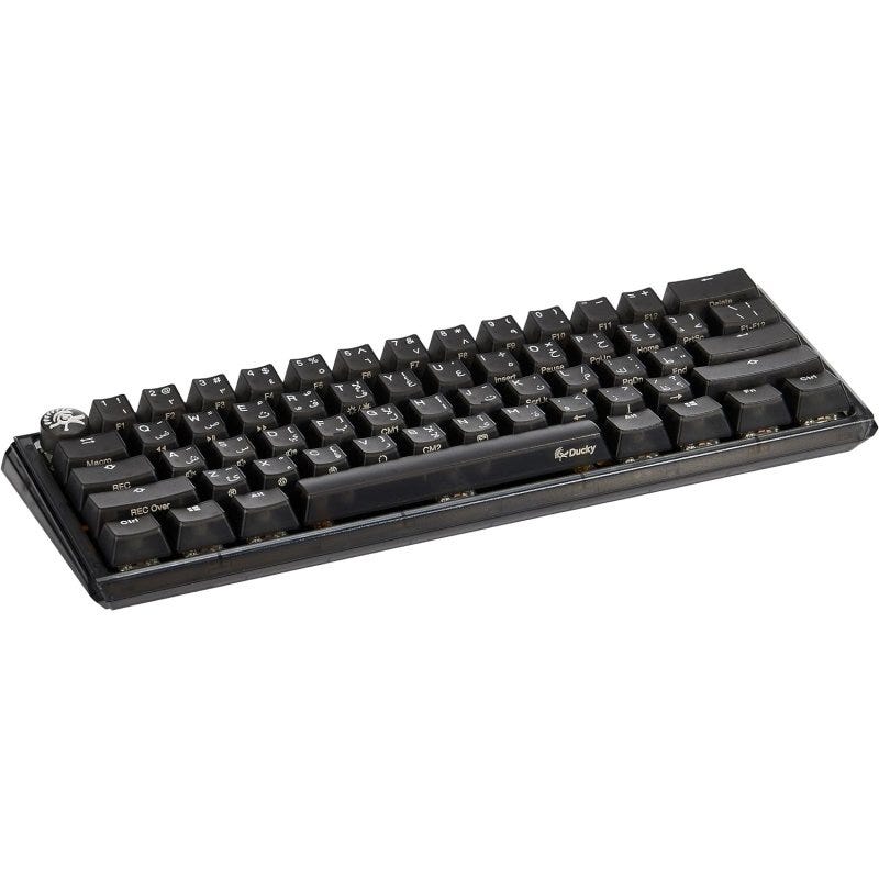 Ducky One 3 Mini Aura 60% Wired Mechanical Gaming Keyboard - Blue Switch - Myst Black - لوحة مفاتي