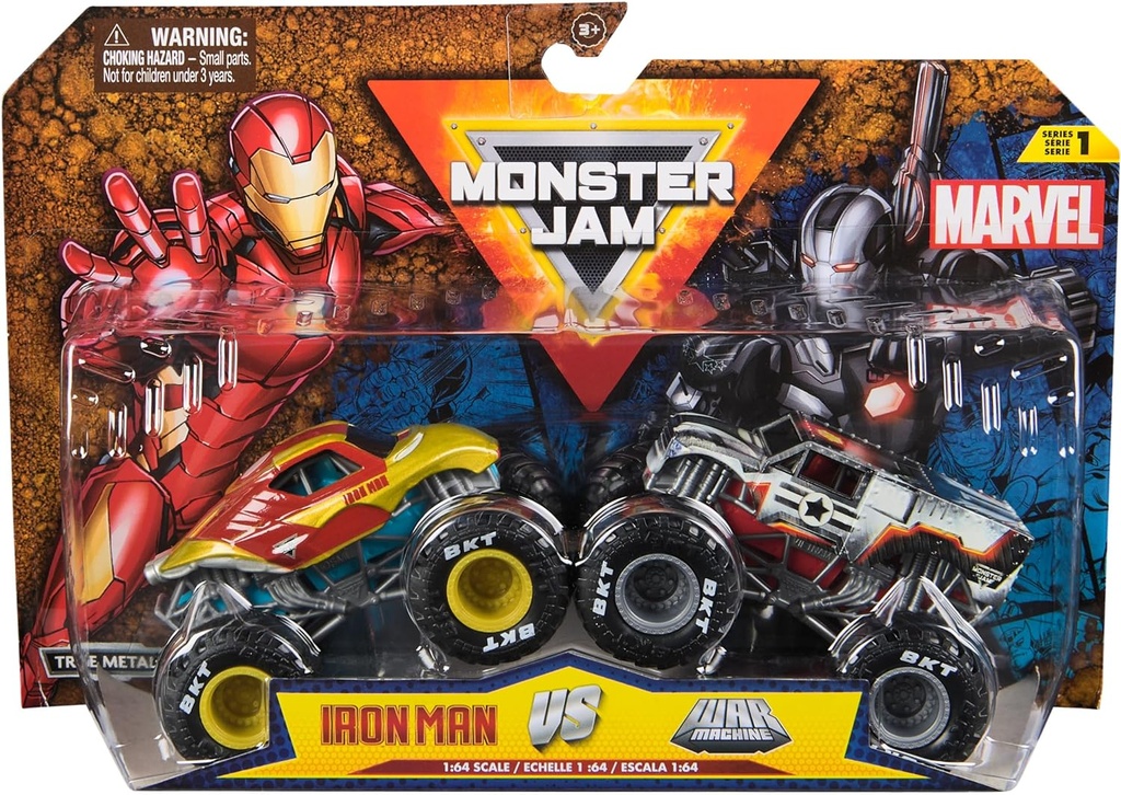 MONSTER JAM MARVEL VEHICLES 1:64 2-PK