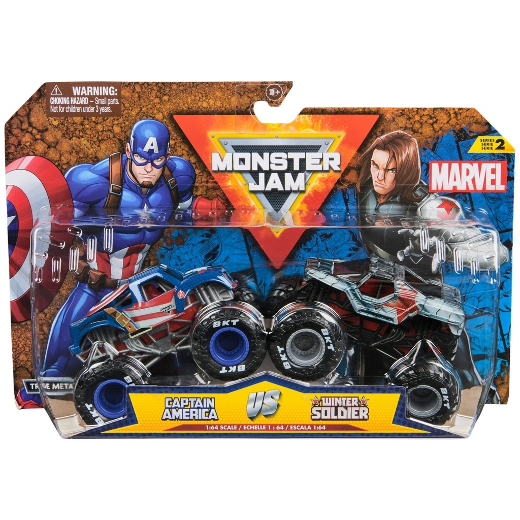 MONSTER JAM MARVEL VEHICLES 1:64 2-PK