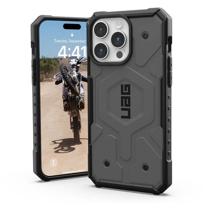 UAG Pathfinder Magsafe iPhone 16 pro max Silver,8 Ft/5.4 Meters Drop Protection,Elevated, Co-Molded