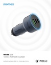 MOMAX MOVE 100W TRIPLE PORT CAR CHARGER