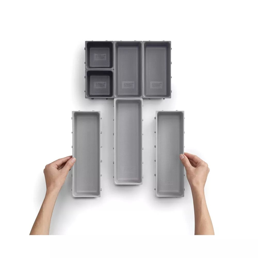 Blox Drawer Organiser Set Grey 7 Pcs