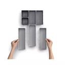 Blox Drawer Organiser Set Grey 7 Pcs