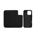 MAGEASY 2-in-1 Card Folio MagSafe Leather Flip Phone Case with Stand for 2024 iPhone 16 pro max Black
