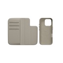 MAGEASY 2-in-1 Card Folio MagSafe Leather Flip Phone Case with Stand for 2024 iPhone 16 pro Starlight