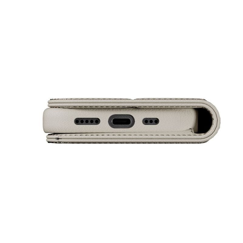 MAGEASY 2-in-1 Card Folio MagSafe Leather Flip Phone Case with Stand for 2024 iPhone 16 pro Starlight