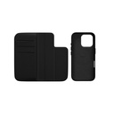MAGEASY 2-in-1 Card Folio MagSafe Leather Flip Phone Case with Stand for 2024 iPhone 16 pro Black