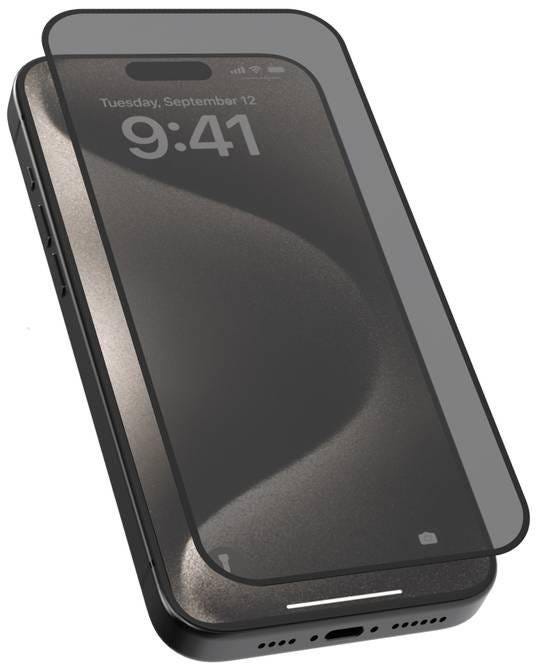 Levelo 3D Resin Glue High Silicone Aluminum Glass Privacy Screen Protector-iPhone 16 Pro - Privacy