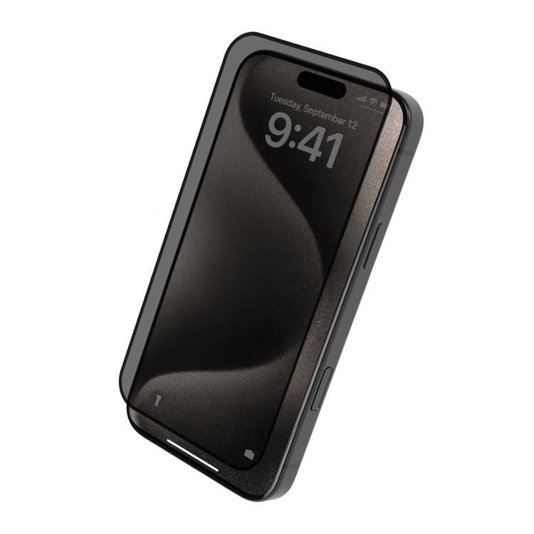 Levelo 3D Resin Glue High Silicone Aluminum Glass Privacy Screen Protector-iPhone 16 Pro - Privacy