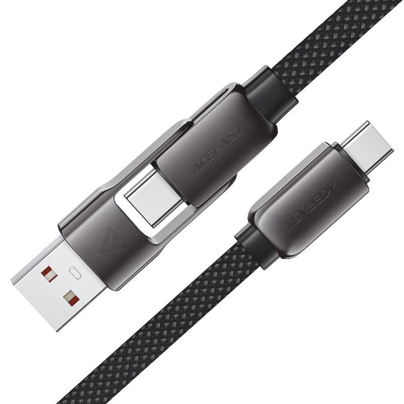 Acefast C13-04 USB-A/USB-C to USB-C zinc alloy connectors charging data cable