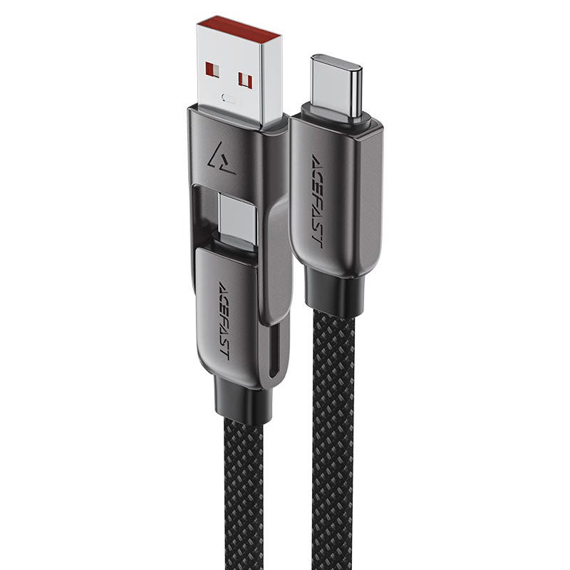 Acefast C13-04 USB-A/USB-C to USB-C zinc alloy connectors charging data cable