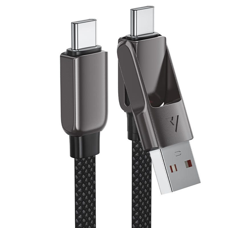 Acefast C13-04 USB-A/USB-C to USB-C zinc alloy connectors charging data cable