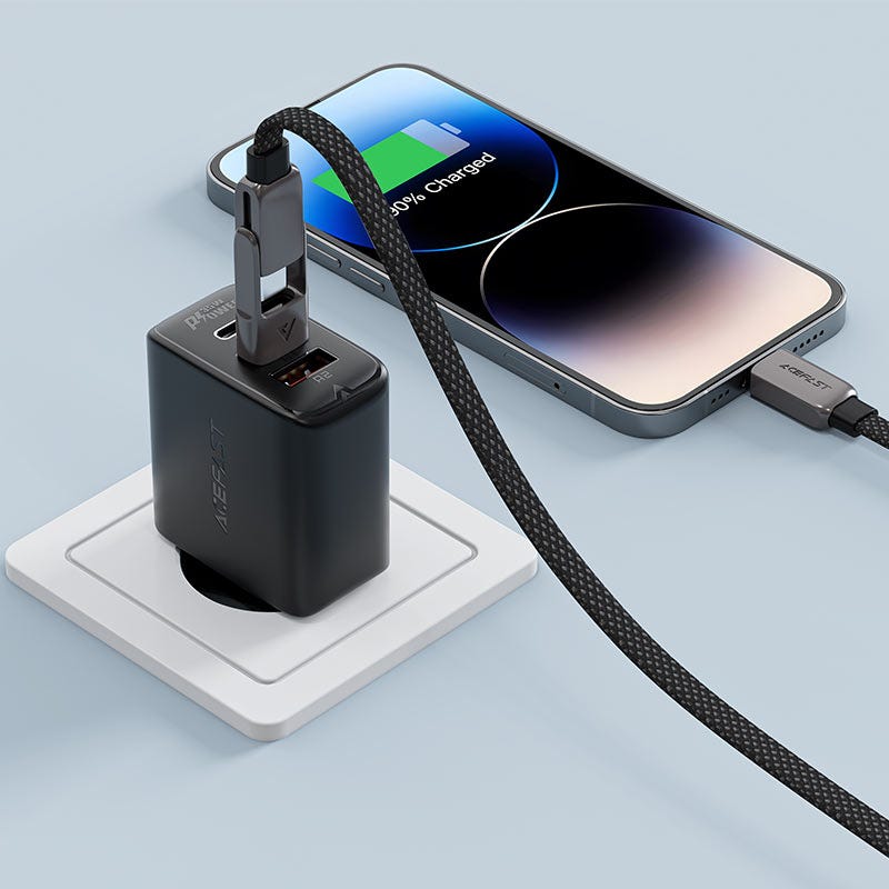 Acefast C13-04 USB-A/USB-C to USB-C zinc alloy connectors charging data cable