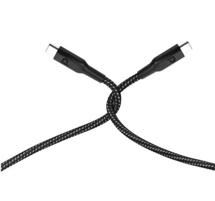 Powerology Braided USB-C To USB-C Data & Fast Charge 30Cm/0.98ft Black