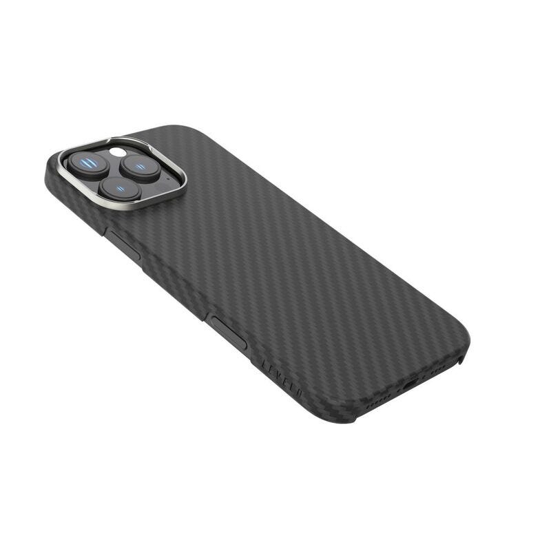 Levelo Sergei 1500D Aramid Fiber Case-iPhone 16 Pro Max-Matte Black