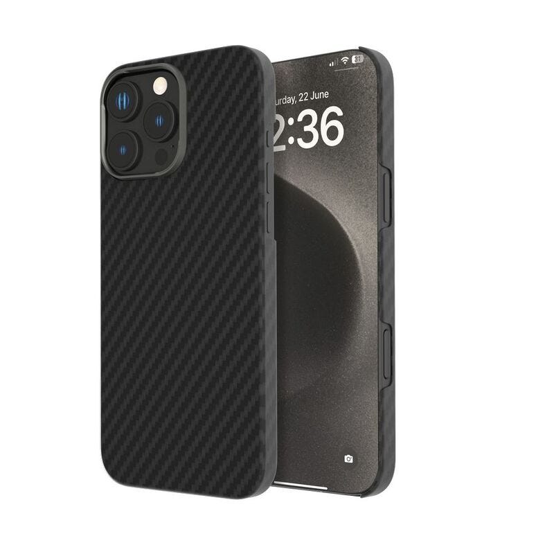 Levelo Sergei 1500D Aramid Fiber Case-iPhone 16 Pro-Matte Black