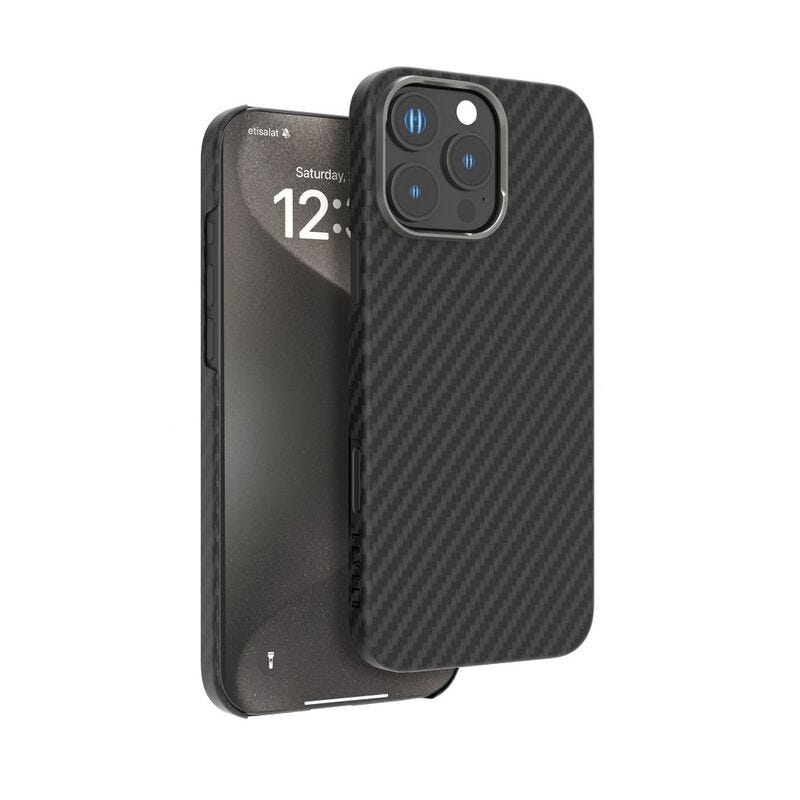 Levelo Sergei 1500D Aramid Fiber Case-iPhone 16 Pro-Matte Black