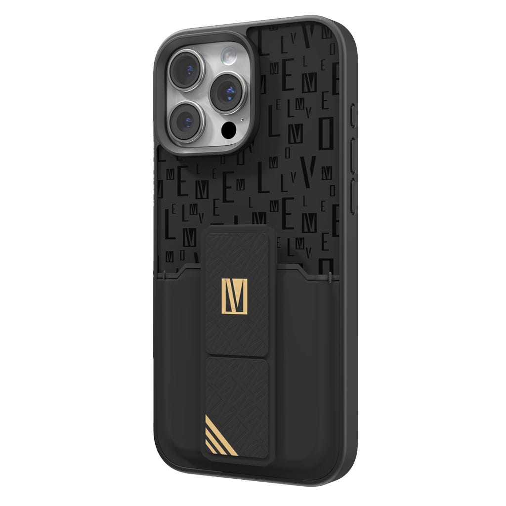 Levelo Morphix Gripstand Case With Cardholder-iPhone 16 Pro-Black