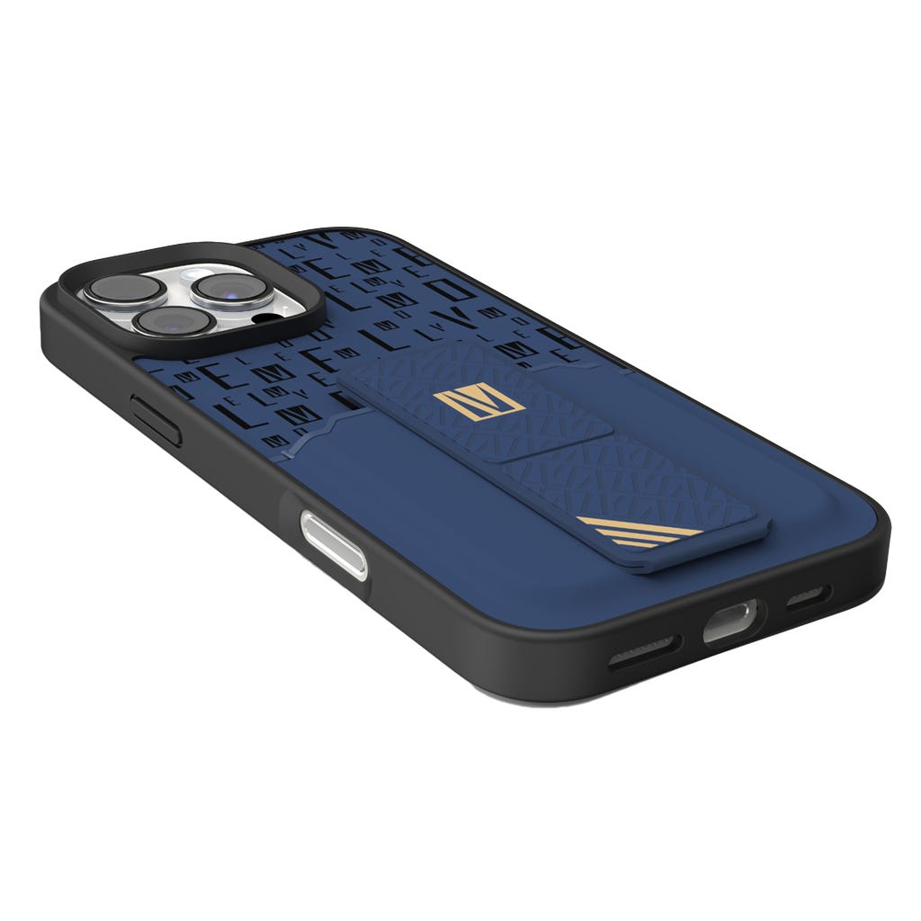 Levelo Morphix Gripstand Case With Cardholder-iPhone 16 Pro-Blue