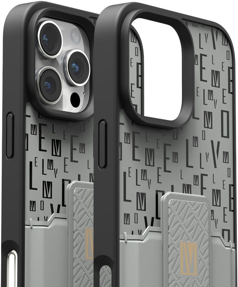 Levelo Morphix Gripstand Case With Cardholder -iPhone 16 Pro Max -Blue