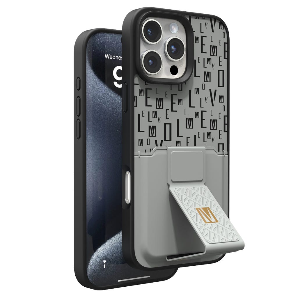 Levelo Morphix Gripstand Case With Cardholder -iPhone 16 Pro Max -Blue