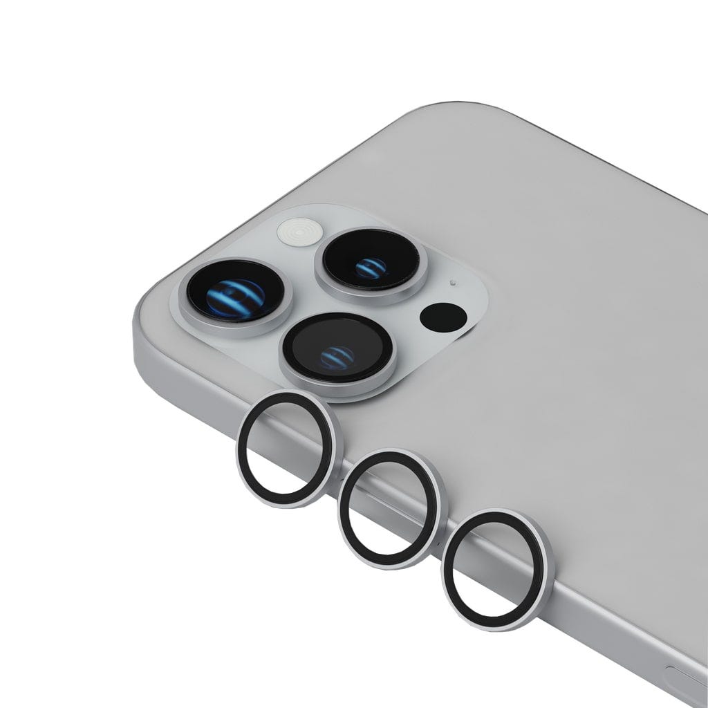 Levelo Trio Lens Protector With 99% Transparency -iPhone 16 Pro/ Pro Max-White Titanium