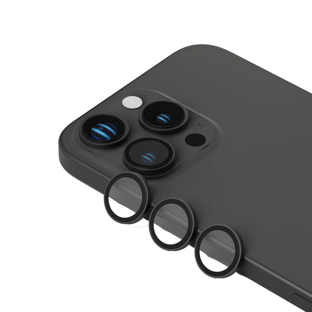 Levelo Trio Lens Protector With 99% Transparency -iPhone 16 Pro/ Pro Max-Black Titanium