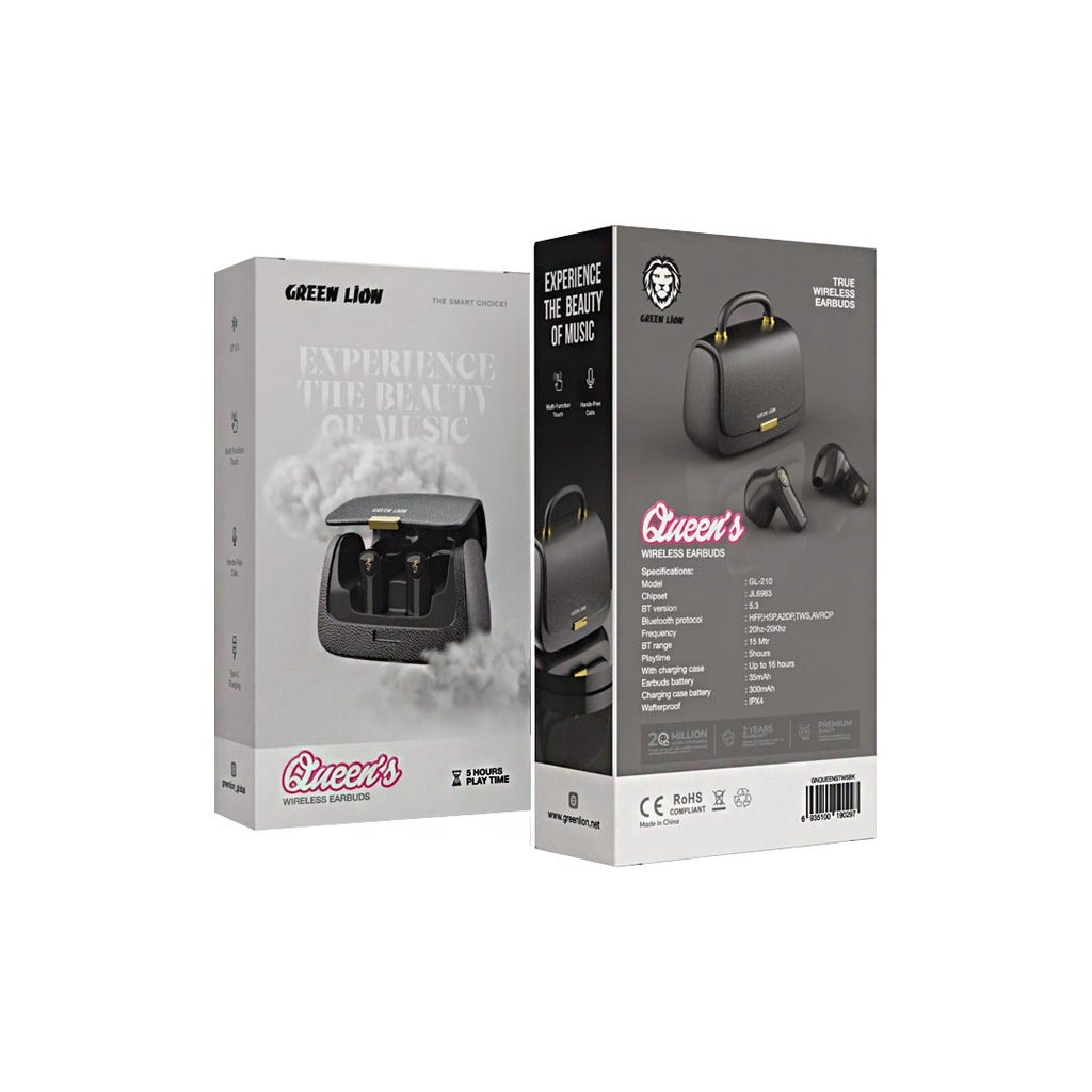 Green Lion Queen's True wireless Earbuds Black