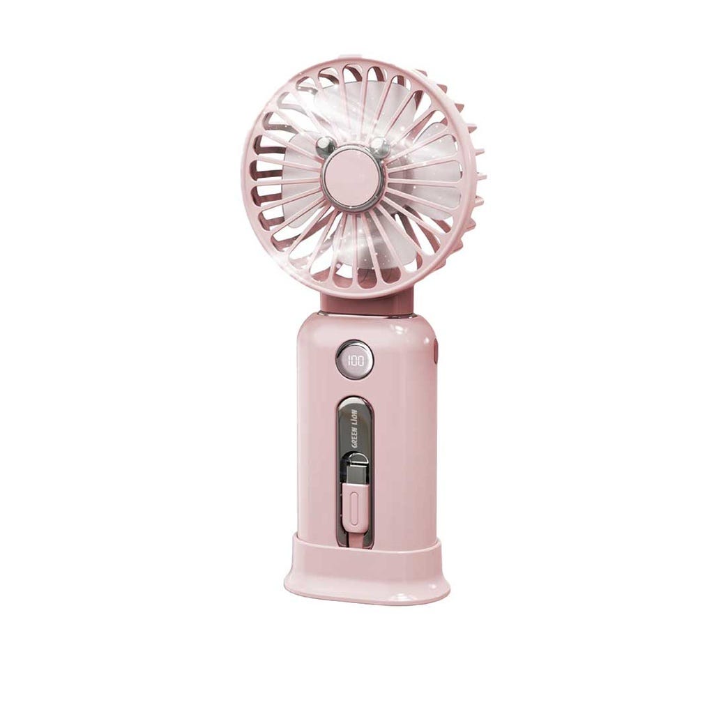Green Lion WindMate Portable Power Bank & Fan 10KmAh Pink