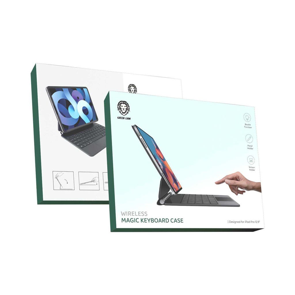 Green Lion Transparent Magic Keyboard Case Black