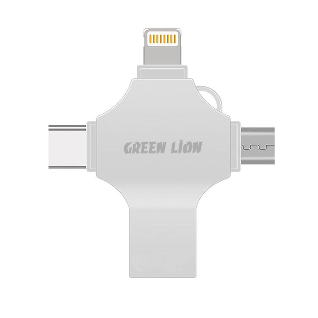 Green Lion 4 in 1 USB Flash Drive Silver