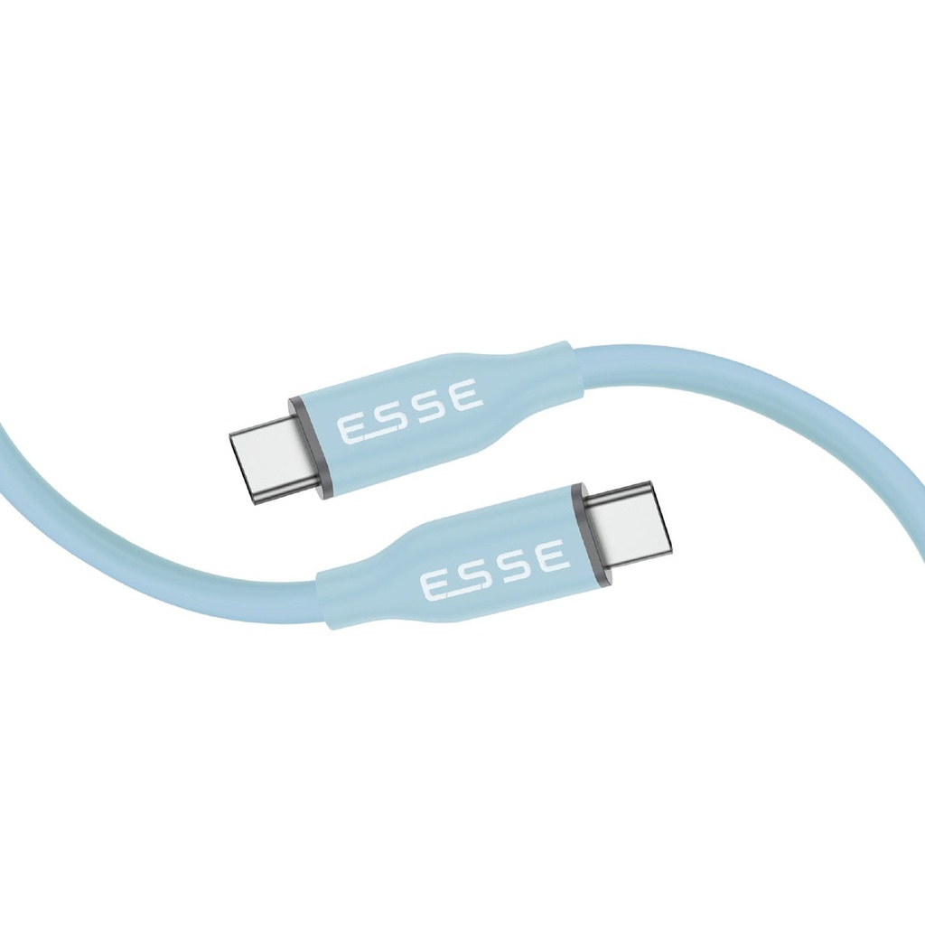 ESSE LOOP Silicone Type C to C Cable - 60W - Sky Blue - 1.2M