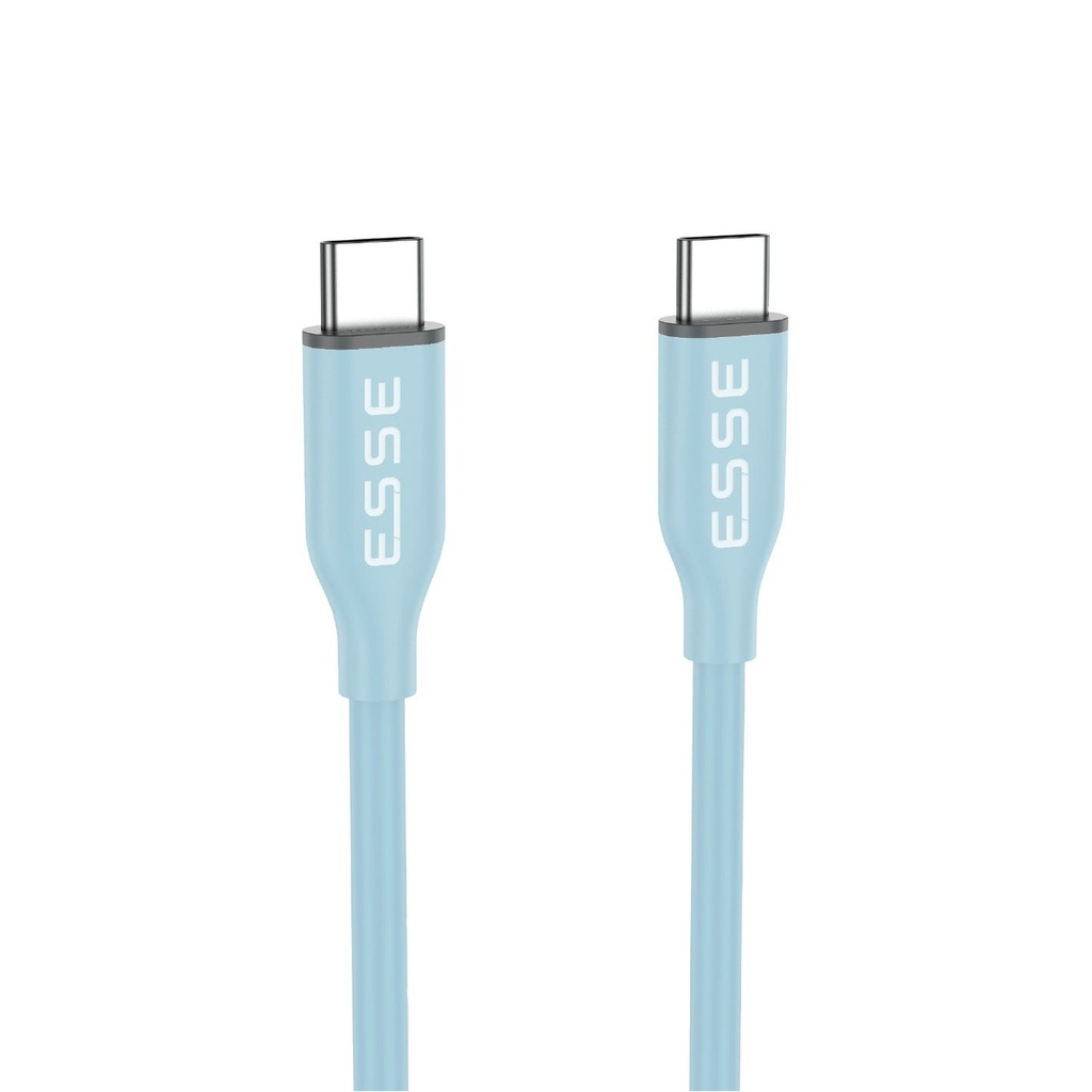ESSE LOOP Silicone Type C to C Cable - 60W - Sky Blue - 1.2M