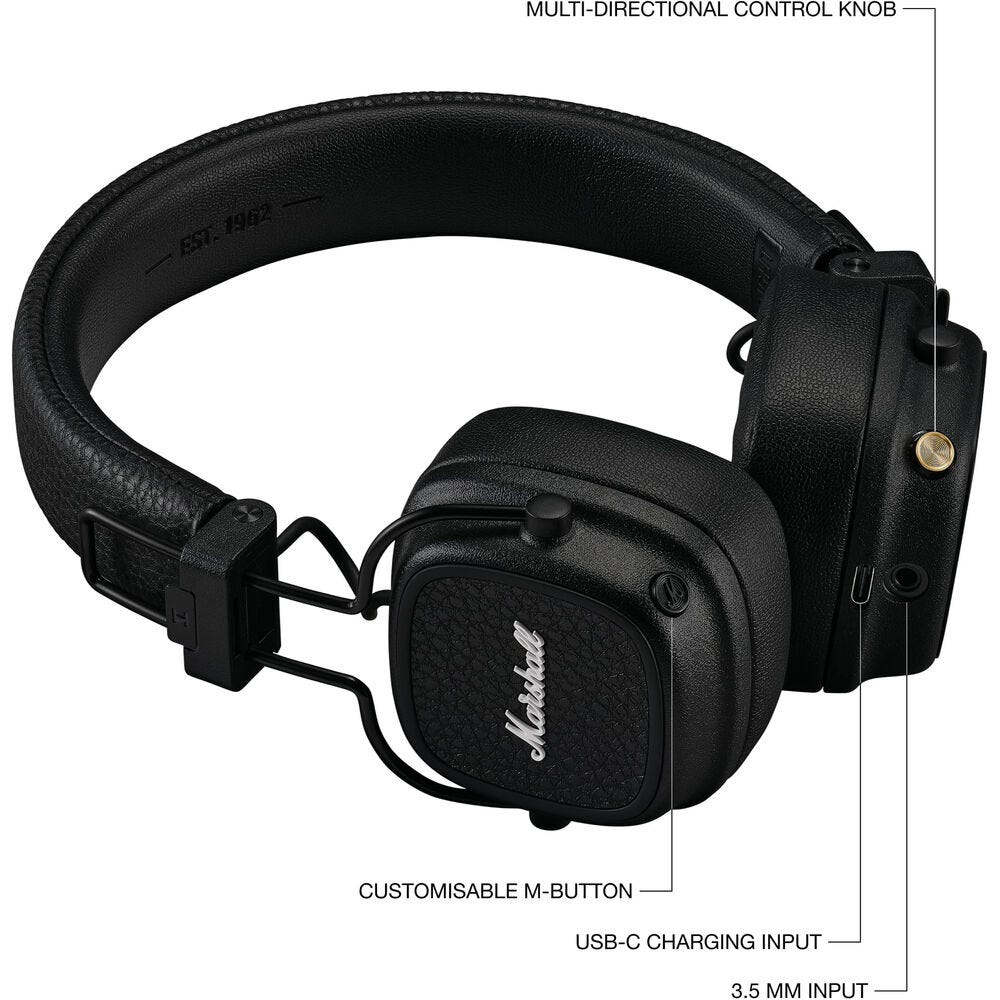 MARSHALL 1006832 MAJOR V HEADPHONES BLACK